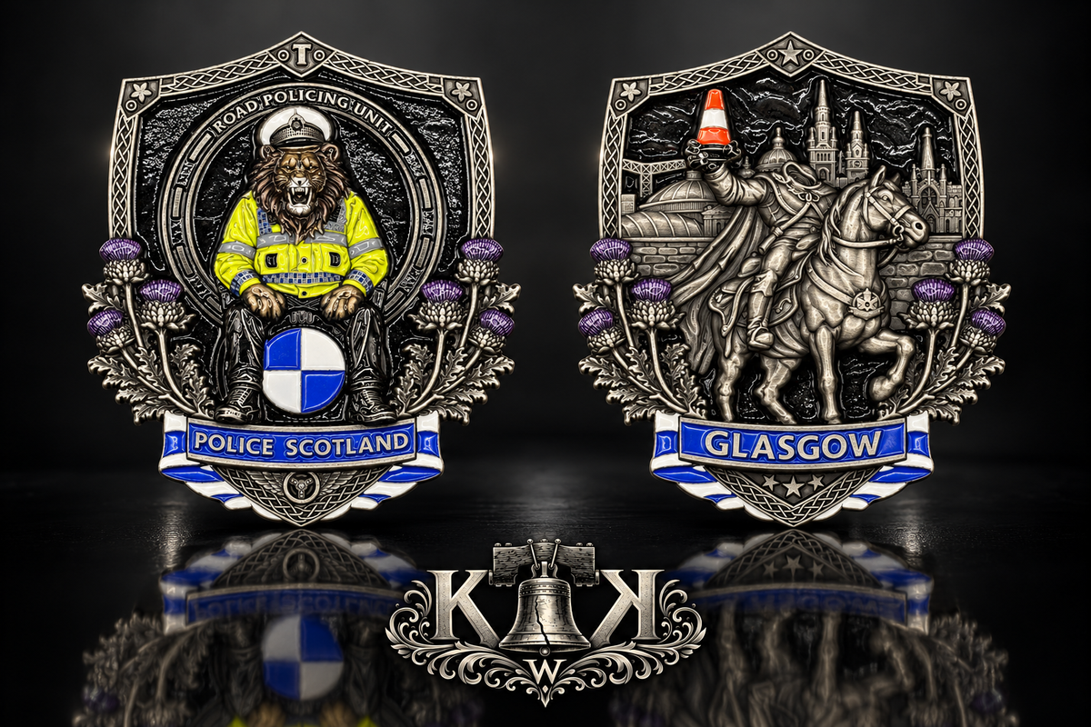 Police Scotland Glasgow challenge coin, front and back