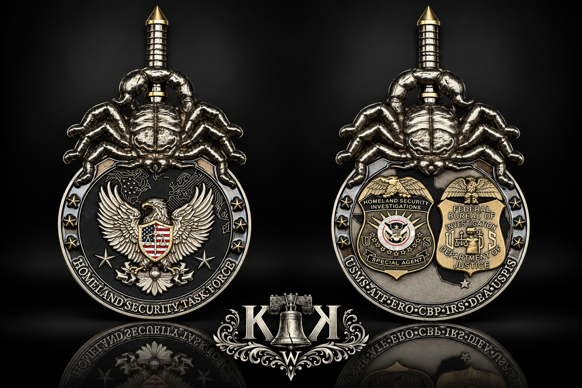 HSI Rio Grande Valley scorpion challenge coin, front and back