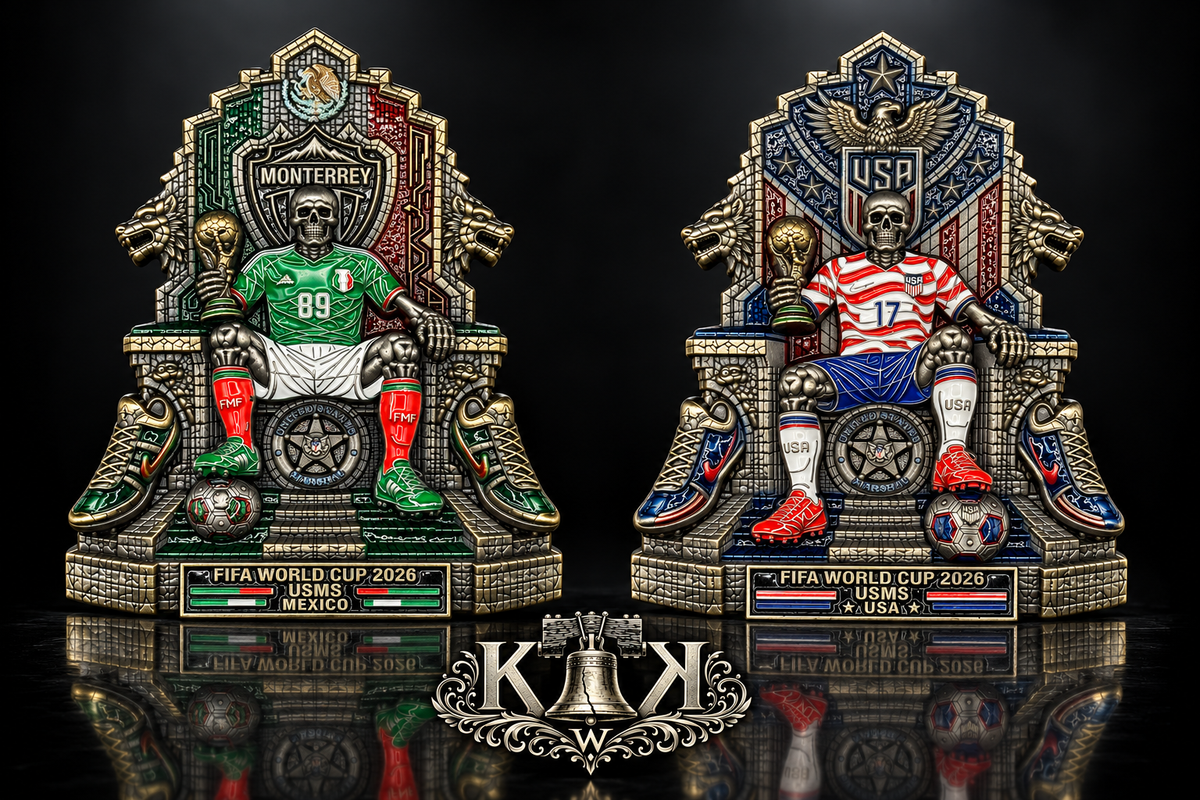 U.S. Marshals FIFA World Cup throne challenge coin, front and back
